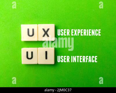 Interfaccia UTENTE interfaccia utente Toys Word with text UX USER EXPERIENCE. Foto Stock
