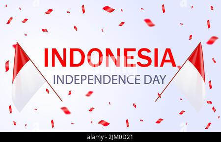 Indonesia Happy Independence Day Banner. Illustrazione vettoriale Illustrazione Vettoriale
