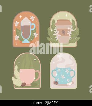 imposta la giornata internazionale del caffè Illustrazione Vettoriale