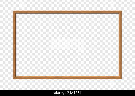 3d immagini realistiche della cornice in legno su sfondo trasparente Illustrazione Vettoriale