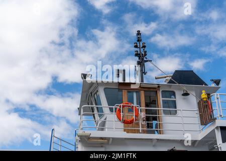 Il traghetto, "Pride of the Tyne", dopo aver attraversato il fiume da North Shields a South Shields, Tyneside, Regno Unito. Foto Stock