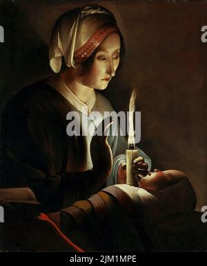 Sant'Anna con il Cristo Bambino. Museo: Galleria d'Arte dell'Ontario. AUTORE: GEORGES DE LA TOUR. Foto Stock