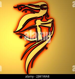 Stoffa sul corpo di una donna che è soffiato via da vento forte. Foto Stock