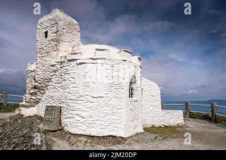 L'esterno dell'iconico Huer Hut a Newquay in Cornovaglia nel Regno Unito. Foto Stock