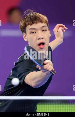 Birmingham, Regno Unito. 04th ago 2022. Javen Choong della Malaysia in azione a Birmingham, Regno Unito il 8/4/2022. (Foto di Conor Molloy/News Images/Sipa USA) Credit: Sipa USA/Alamy Live News Foto Stock