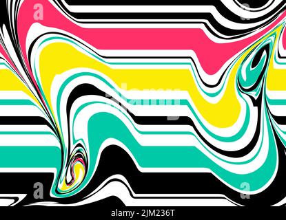 Abstract cover melted retro style stripes background. Glitched geometric design. Template for brochures, posters, covers, notebooks, magazines Illustrazione Vettoriale