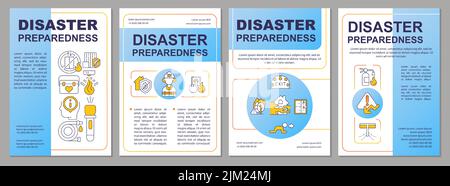 Preparare il modello di brochure blu per i potenziali disastri Illustrazione Vettoriale