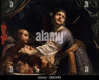 Giuditta e la sua serva con il capo di Holofernes. Museo: Palazzo Barberini, Roma. Autore: Guido Canlassi (chiamato Cagnacci) (Guidobaldo). Foto Stock