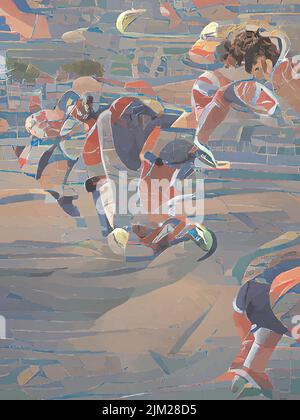 disegno di gioco di calcio con giocatore e palla Illustrazione Vettoriale