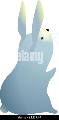 Cute Baby Rabbit o Bunny Looks Up Illustrazione Vettoriale