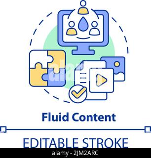 Icona del concetto di contenuto fluido Illustrazione Vettoriale