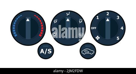 Climatizzatore auto con pulsante aria condizionata, design vettoriale EPS 10 Illustrazione Vettoriale