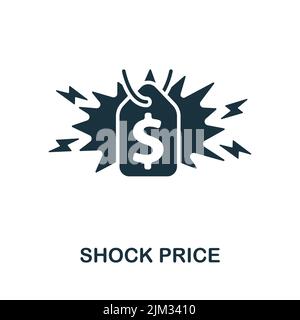 Icona Prezzo shock. Icona monocromatica Simple Line Retail per modelli, web design e infografiche Illustrazione Vettoriale