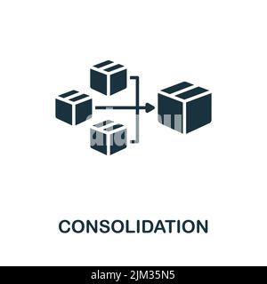 Icona di consolidamento. Icona di spedizione di linea semplice monocromatica per modelli, web design e infografiche Illustrazione Vettoriale