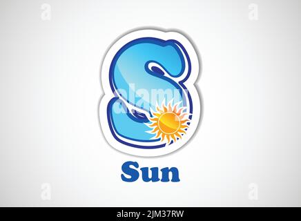 Adesivi alfabetici per bambini. Buon per i progetti della scuola e dell'asilo. Illustrazione del vettore. Illustrazione Vettoriale