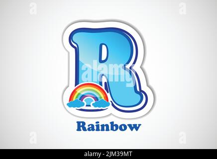 Adesivi alfabetici per bambini. Buon per i progetti della scuola e dell'asilo. Illustrazione del vettore. Illustrazione Vettoriale