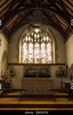 Interno di San Crewenna (CHIESA DI SAN CREWEN), Crowan, Cornovaglia Foto Stock