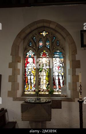 Interno di San Crewenna (CHIESA DI SAN CREWEN), Crowan, Cornovaglia Foto Stock