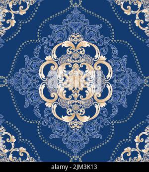 un'arte vettoriale di illustrazione di tappeto blu Foto Stock