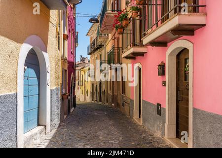 Vista panoramica a Tagliacozzo, bellissimo borgo della provincia di l'Aquila, Abruzzo. Foto Stock