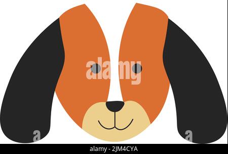 Ritratto di carattere PET, cane con vettore orecchie lunghe Illustrazione Vettoriale