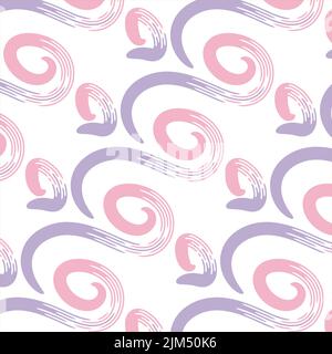 motivo di noodle senza cuciture, tratti di vernice, rosa tenue e viola Illustrazione Vettoriale