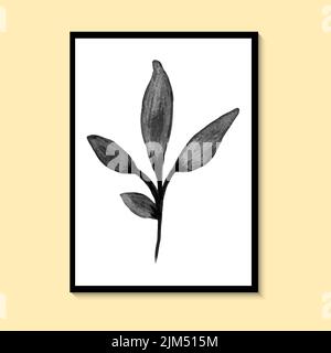 Abstract Black Flower Art Wall Painting Posters e stampe Nordic Murals Vector art print. Illustrazione Vettoriale