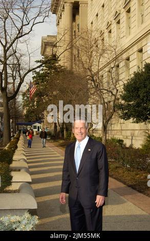 Ufficio del Segretario - Segretario Donald Evans con i membri del Congresso Foto Stock