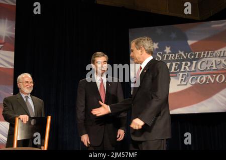 Ufficio del Segretario - azione di classe riforma evento con IL PRESIDENTE GEORGE W. BUSH Foto Stock