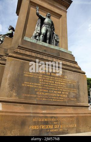 Statua di Willem Frederik dei Paesi Bassi, l'Aia / Den Haag, Paesi Bassi. Foto Stock