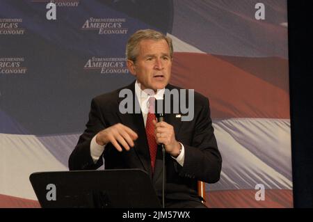 Ufficio del Segretario - azione di classe riforma evento con IL PRESIDENTE GEORGE W. BUSH Foto Stock