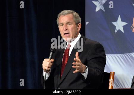 Ufficio del Segretario - azione di classe riforma evento con IL PRESIDENTE GEORGE W. BUSH Foto Stock