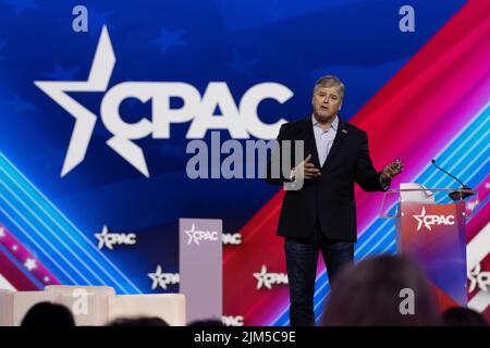 Dallas, Stati Uniti. 04 ago 2022. Sean Hannity presenta osservazioni alla Conferenza d'azione politica dei conservatori. Credito: Valerio Pucci / Alamy Foto Stock