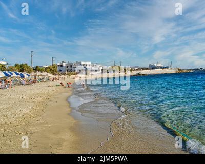 Isola di Naxos, Grecia. 3 aprile 2010: Isola cicladica di Naxos in Grecia, con grandi spiagge e villaggi tradizionali Foto Stock