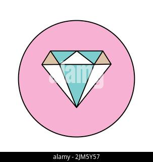 Icona di diamante carino Illustrazione Vettoriale