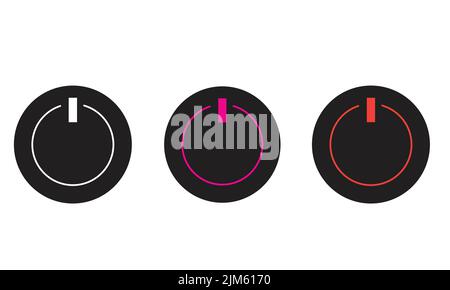 Un'icona di accensione e spegnimento.il simbolo dell'interruttore di alimentazione. Icone lineari su sfondo bianco.vettore Illustrazione Vettoriale
