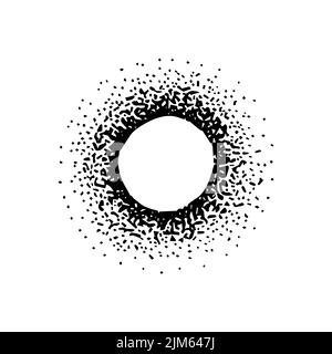 Sun Eclipse Dotwork. Illustrazione vettoriale degli oggetti disegnati a mano. Illustrazione Vettoriale