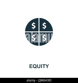 Icona Equity. Icona monocromatica Simple Line Stock Market per modelli, web design e infografiche Illustrazione Vettoriale