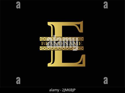 Lettera astratta e logo design, oro, industria della bellezza, e il logo della moda. Cosmetic business, spa salons. yoga, società di medicina, e cliniche, Illustrazione Vettoriale