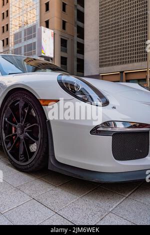 Primo piano di una nuovissima Porsche 911 GT3 Luxury Car del 2022 Foto Stock