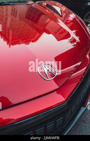 Primo piano di una nuovissima auto di lusso Acura NSX del 2022 Foto Stock