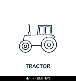 Icona del trattore. Icona del trattore semplice monocromatico per modelli, web design e infografiche Illustrazione Vettoriale
