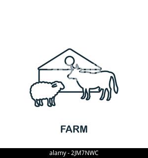 Icona dell'azienda agricola. Icona Simple Farm monocromatica per modelli, web design e infografiche Illustrazione Vettoriale