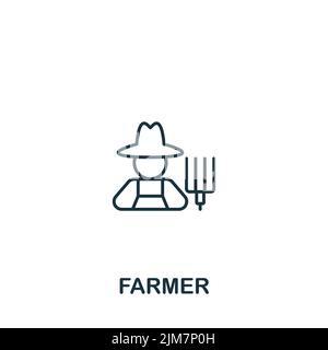 Icona contadino. Icona Simple Farmer monocromatica per modelli, web design e infografiche Illustrazione Vettoriale