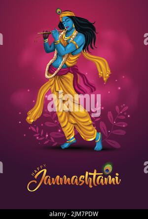 indiandahi handi festival di happy shree krishna janmashtami. disegno vettoriale Illustrazione Vettoriale