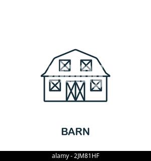 Icona fienile. Icona Simple Barn monocromatica per modelli, web design e infografiche Illustrazione Vettoriale