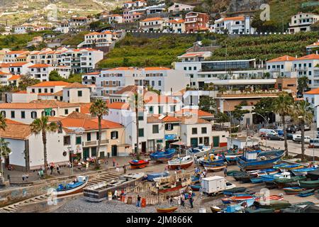 Madeira Portugal Camera De Lobos Vista Porto Foto Stock