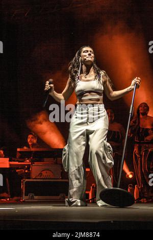 ELISA - Torna al futuro tour dal vivo - Bassano del Grappa. La cantante italiana Elisa ha suonato a Bassano del Grappa, con il suo tour "ritorno al futuro", dedicato alla salvaguardia dell'ambiente. (Foto di Mimmo Lamacchia / Pacific Press/Sipa USA) Foto Stock