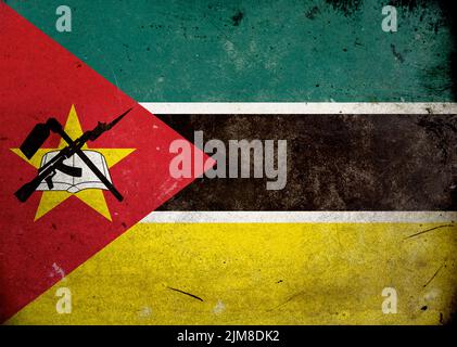 Grunge Bandiera il Mozambico Foto Stock