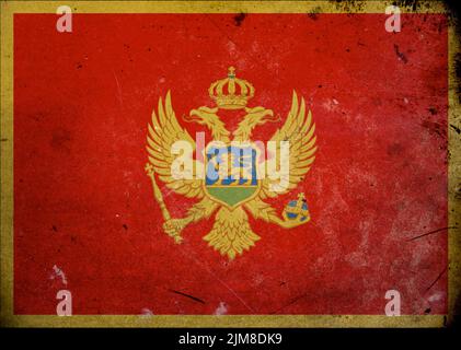 Grunge Flag il Montenegro Foto Stock